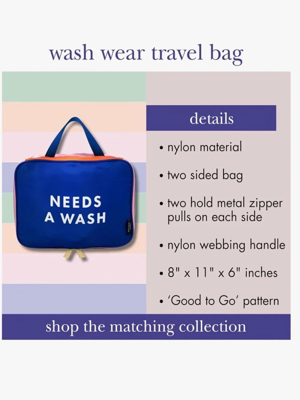 Kate Spade New York Two-Sided Travel Laundry Bag
